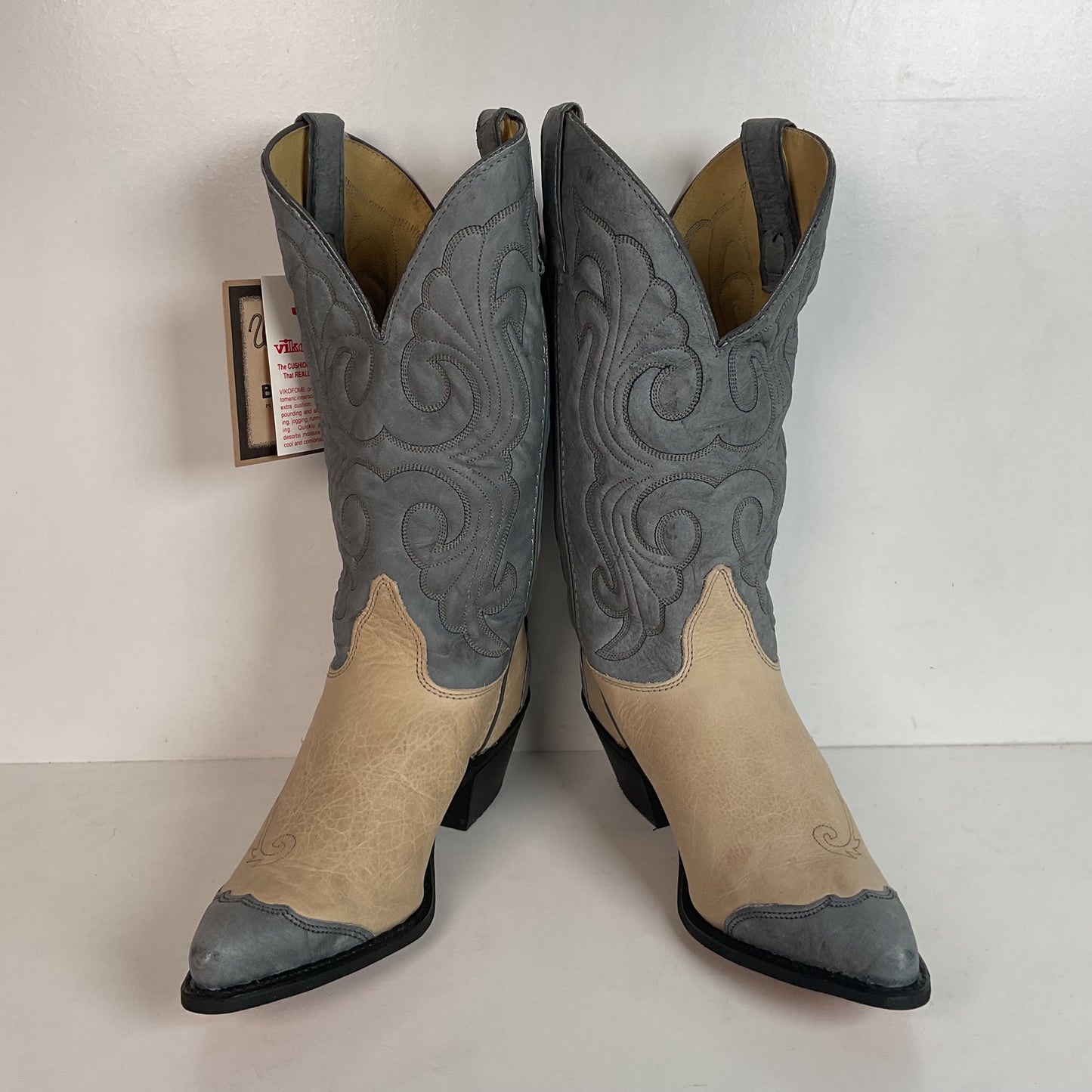 Vintage Wrangler Wingtip Cowgirl Boots 7.5 M Nubuck Suede
