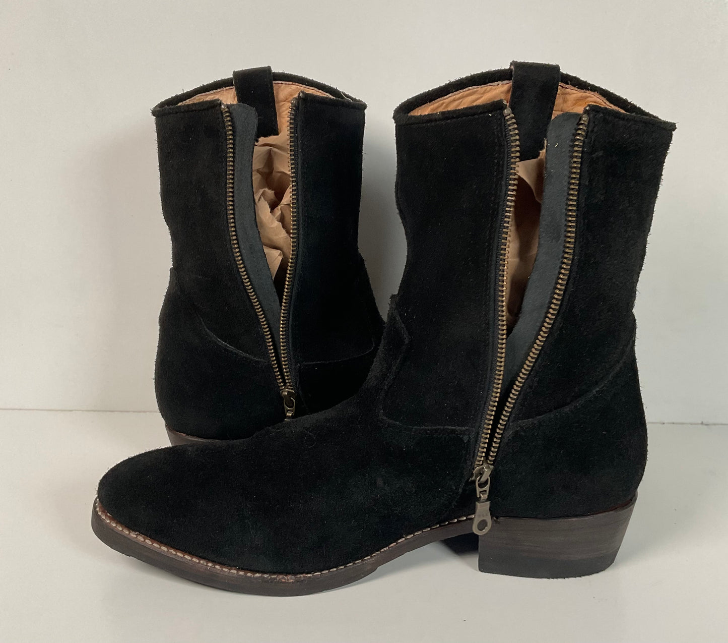 Bed Stu’s Santa Rosa Brand Cowboy Boots 11.5 Rough Out Suede Midnight Black