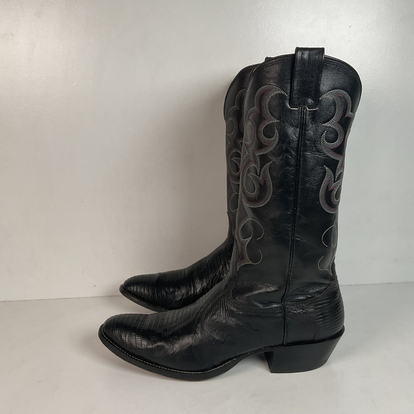 Vintage Nocona Teju Lizard Cowboy Boots 11 B USA Made