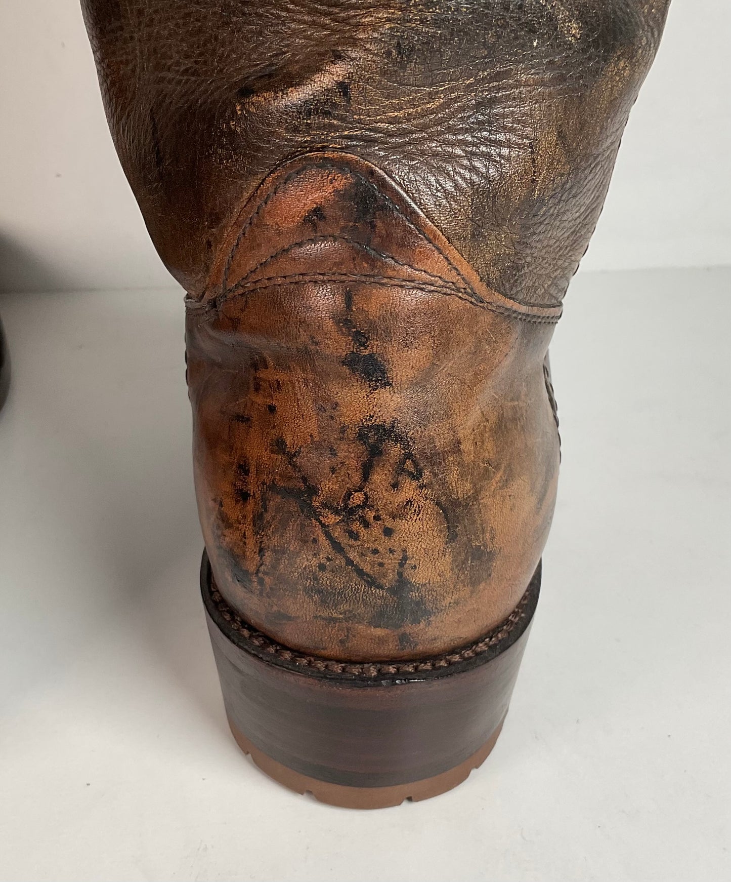 Vintage Frye Men’s 17” Campus Boots 9.5 EE Black Label Distressed Recrafted