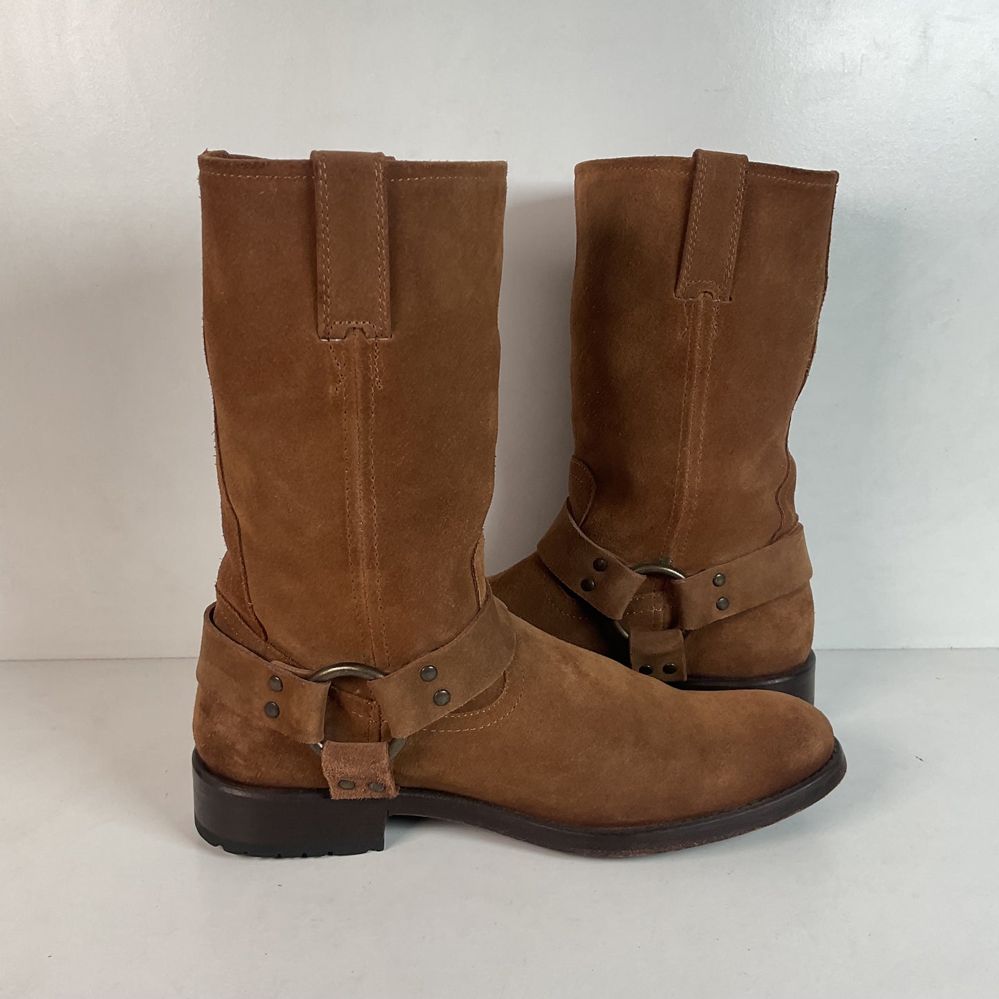 Frye Men’s Suede Engineer Harness Boots 10 D Brown