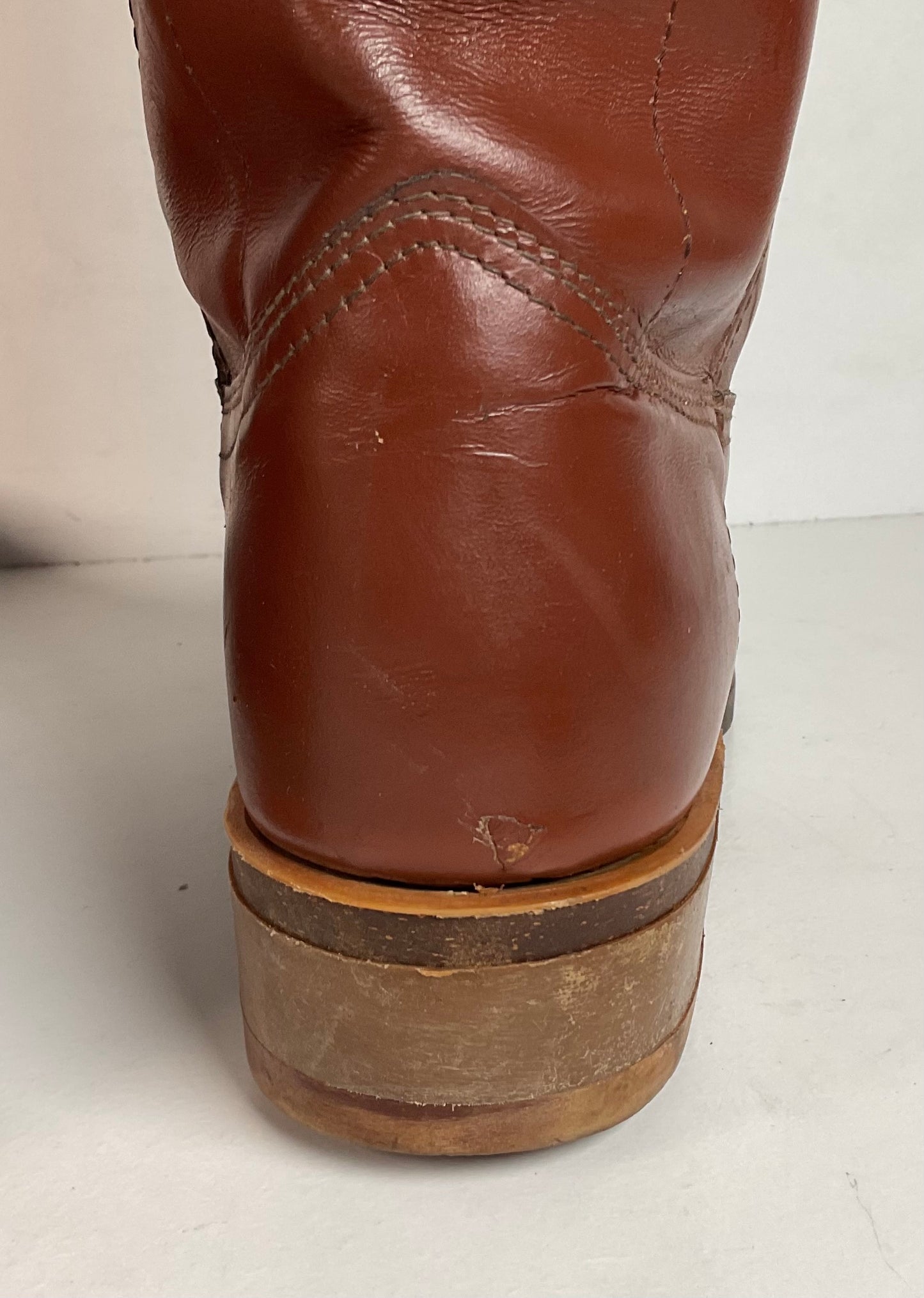 Vintage Rodeo Brand Cowboy Boots 10.5 D USA Made Chunky Campus