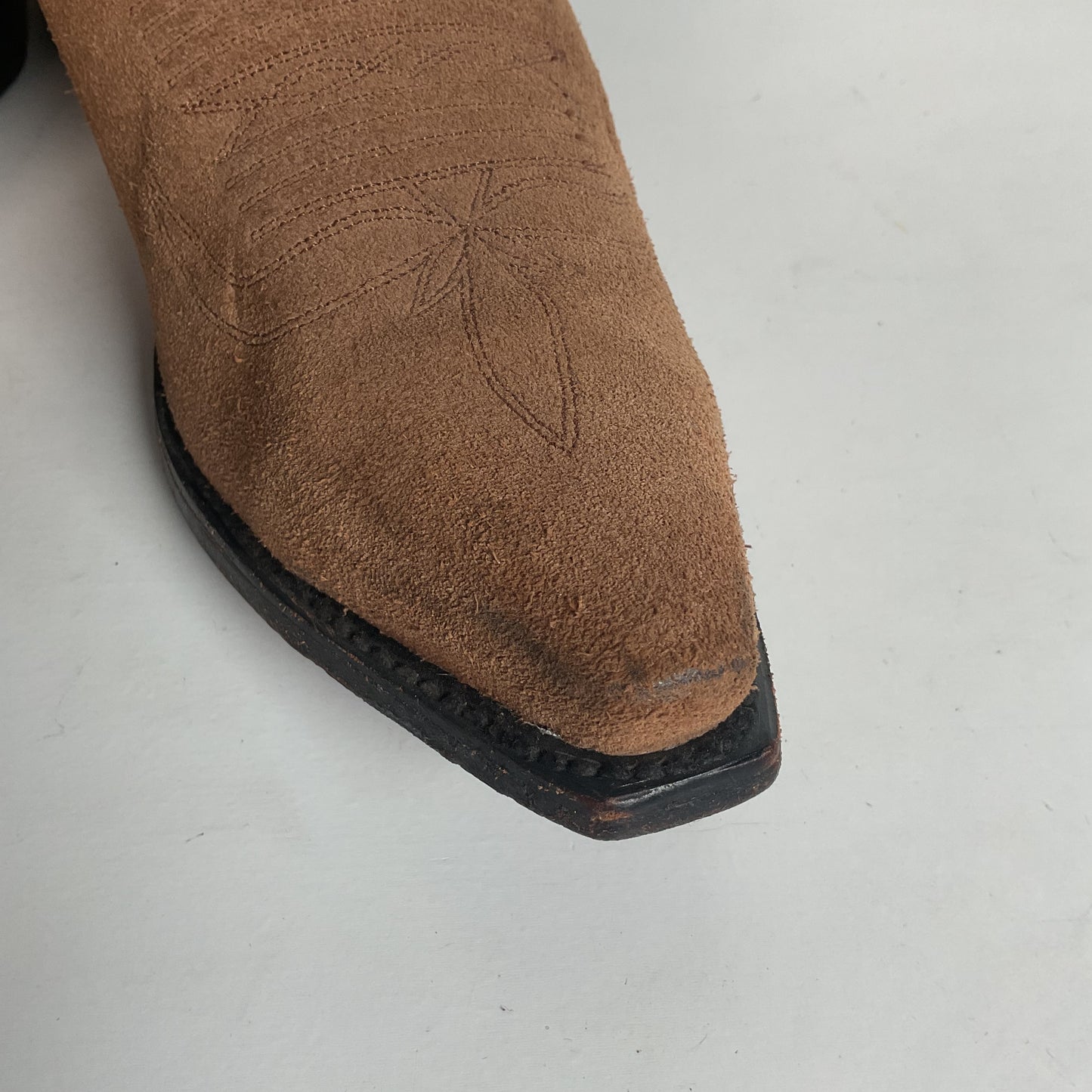 Dan Post Pee Wee Suede Cowgirl Boots 8 M Rough Out Suede