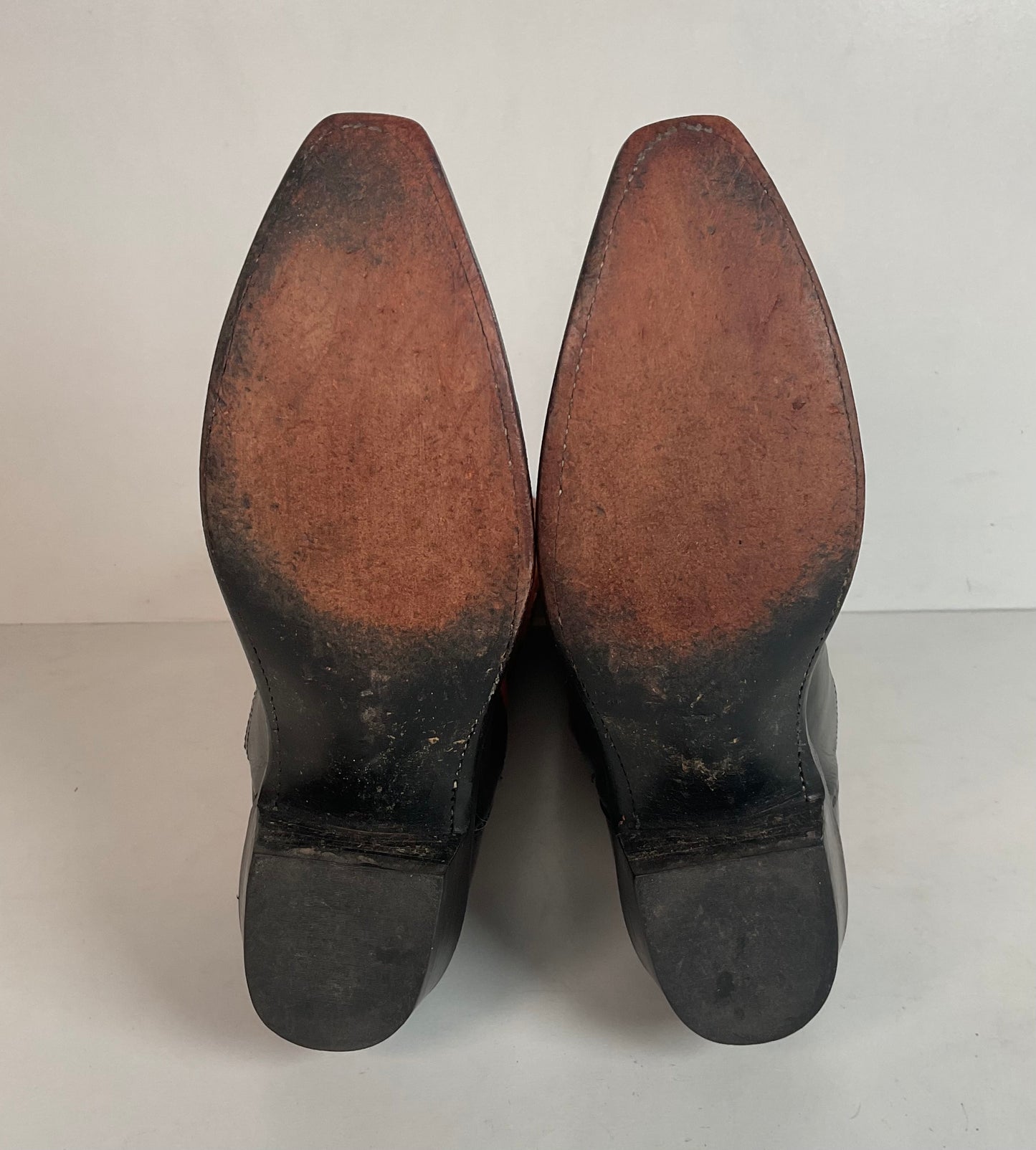 Lucchese 1883 Leather Cowgirl Boots 6.5 B Stitched Rust Brown