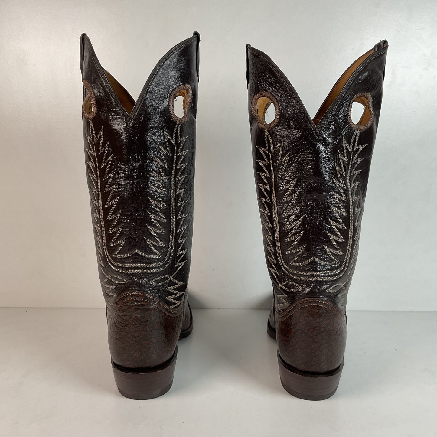 Vintage Tony Lama Caribou Cowboy Boots 8.5 EE Gold Label Exotic Buckaroo