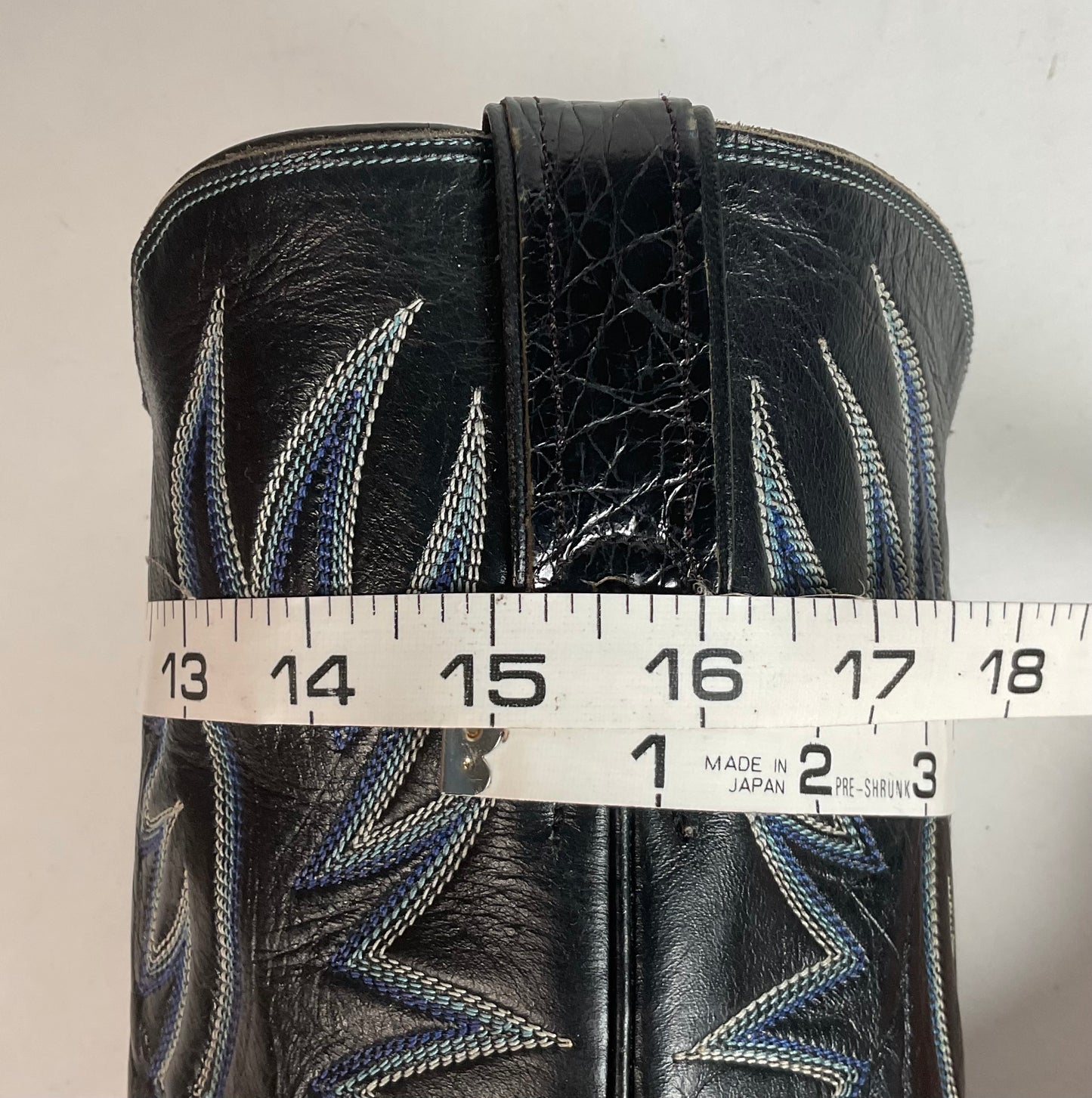 Vintage 1960s Justin Black Sea Turtle Cowboy Boots 10 D USA Made Fort Worth Label Pre-Ban