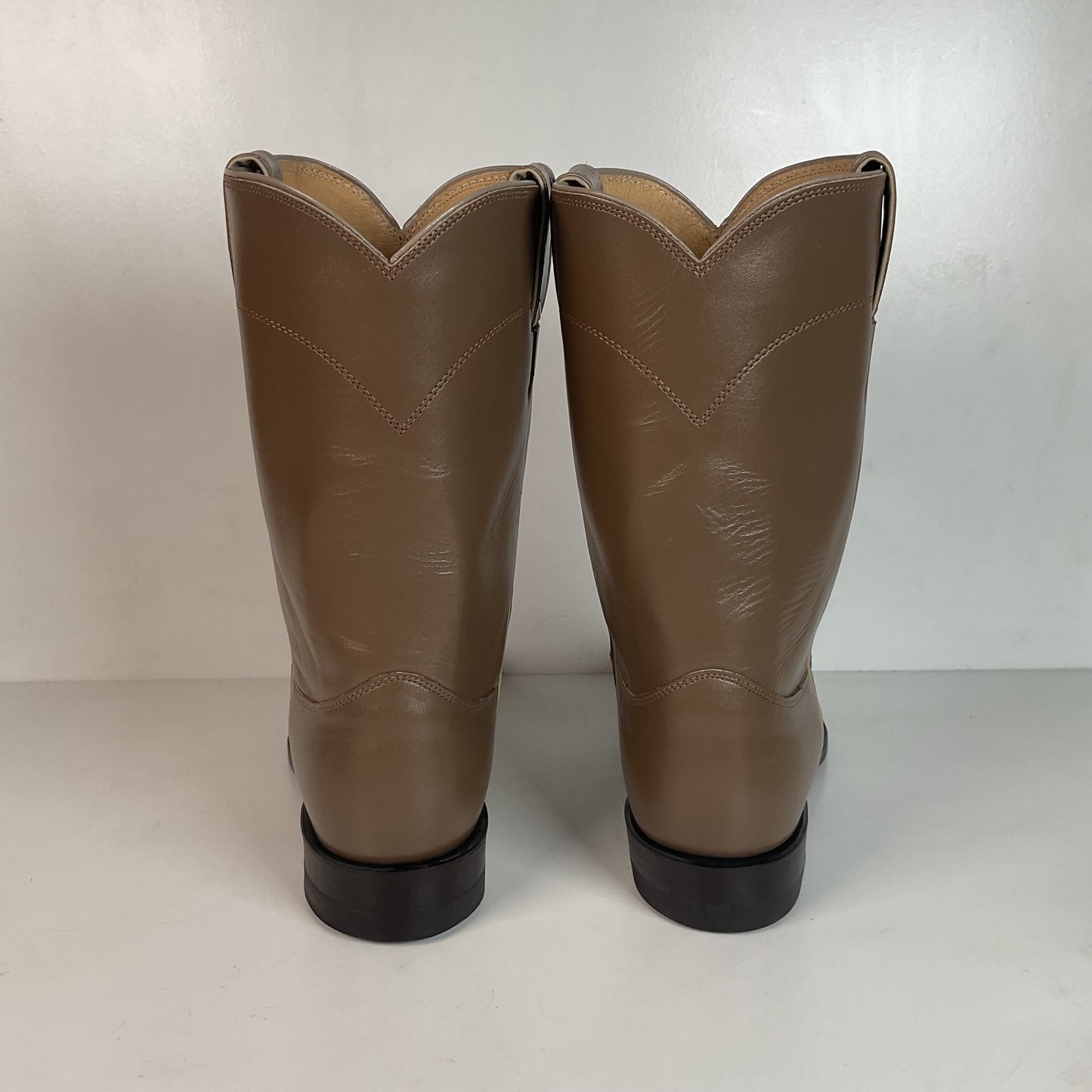 Justin Men’s Taupe Grey Roper Boots 9 D USA Made