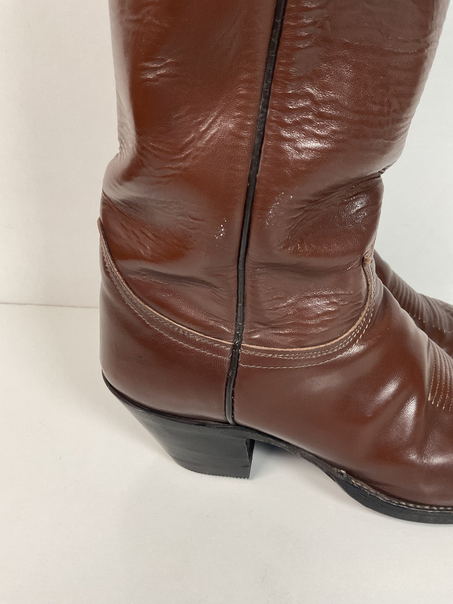 Vintage 1960s Tony Lama Tall Buckaroo Boots 9.5 D Gold Label