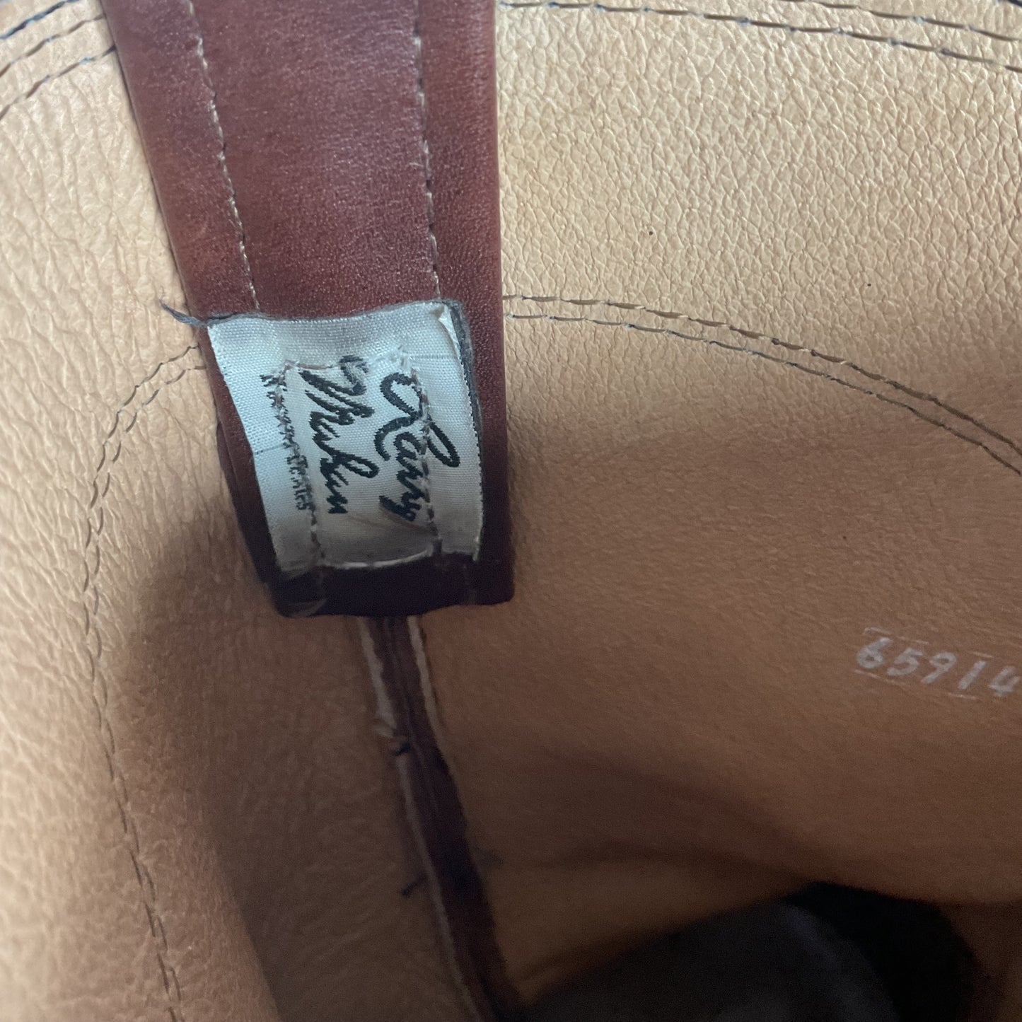 Vintage Larry Mahan Smooth Ostrich Roper Boots 12 D Exotic