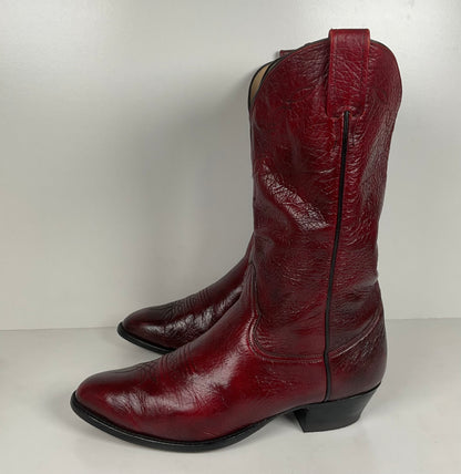 Vintage Larry Mahan Oxblood Cowboy Boots | Soft Buckskin | Men’s 10.5 EE