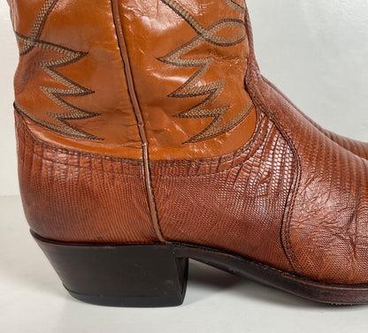 Vintage Dan Post Teju Lizard Cowboy Boots | USA Made | Men’s 10.5