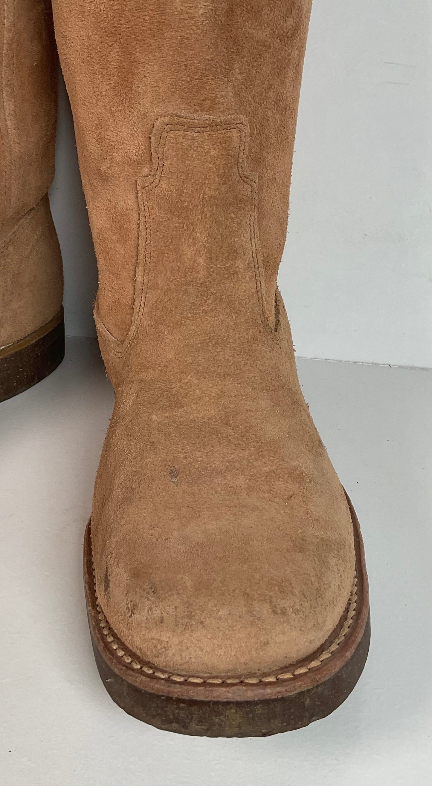 Vintage Sears Roebuck Suede Wellington Boots 8 D Wearmaster Motorcycle