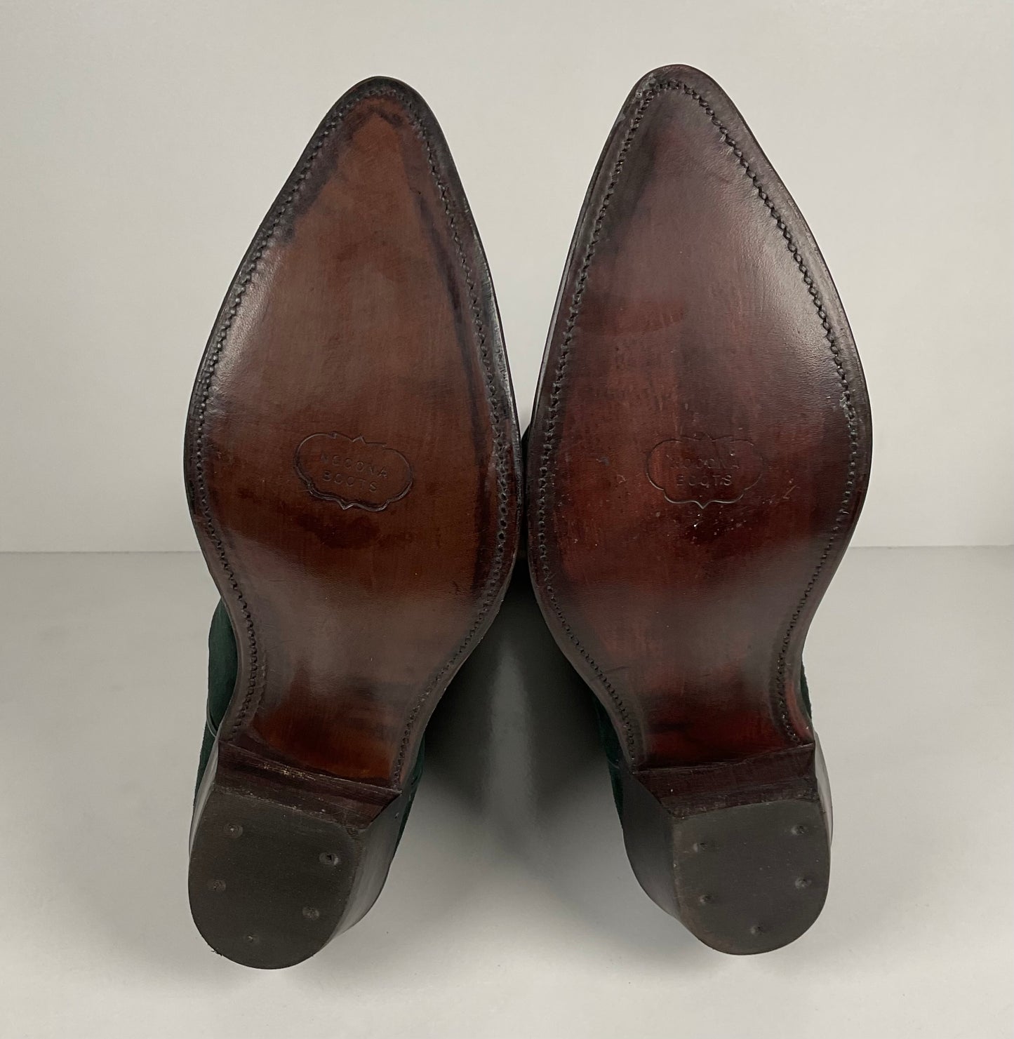 Vintage Nocona Wild Boar Cowboy Boots | Pig Skin Suede | Emerald Green | Men’s 11 E