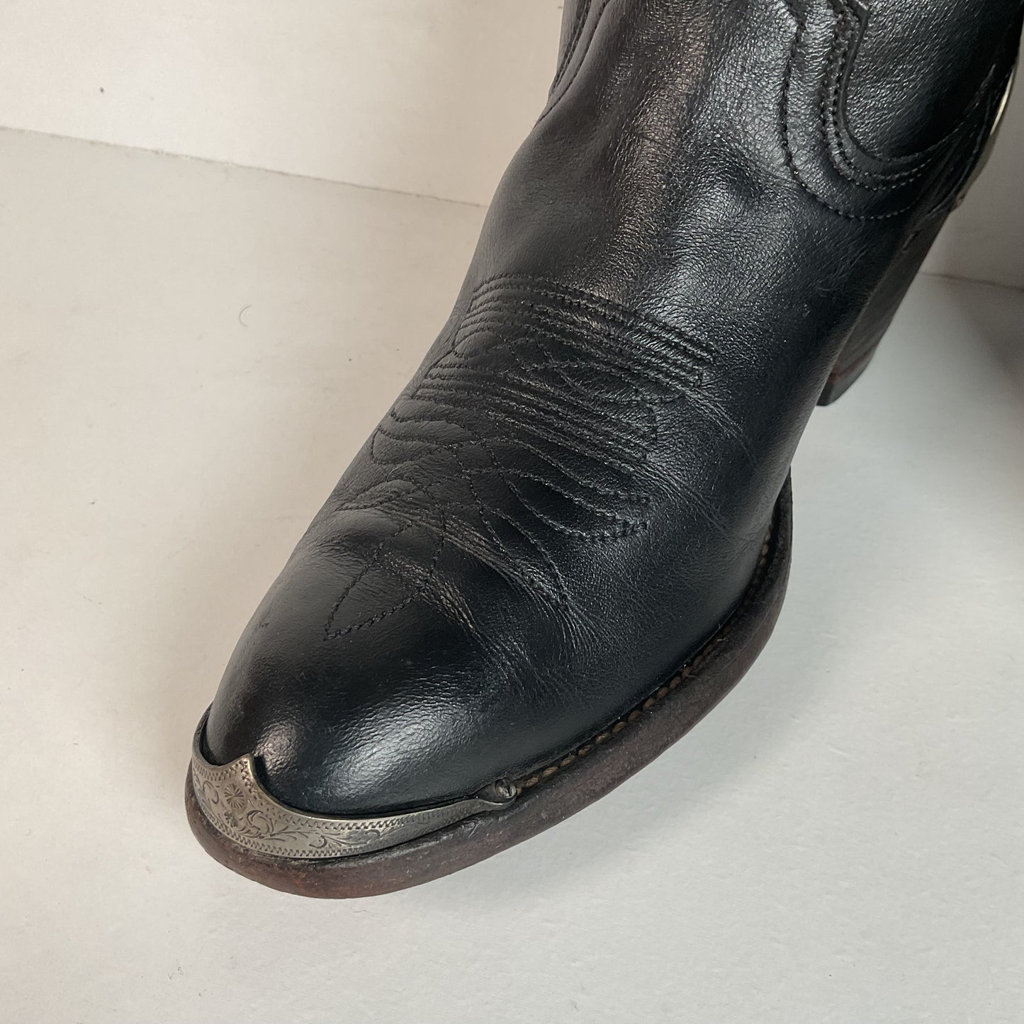 Vintage Laredo Snakeskin Overlay Cowgirl Boot 8 B USA Made Python