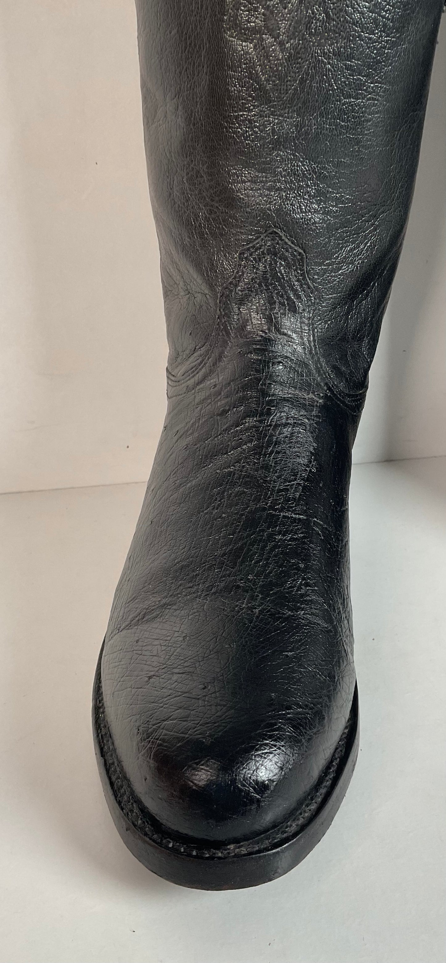 Lucchese 2000 Exotic Smooth Ostrich Roper Boots 9.5 D Made in Texas