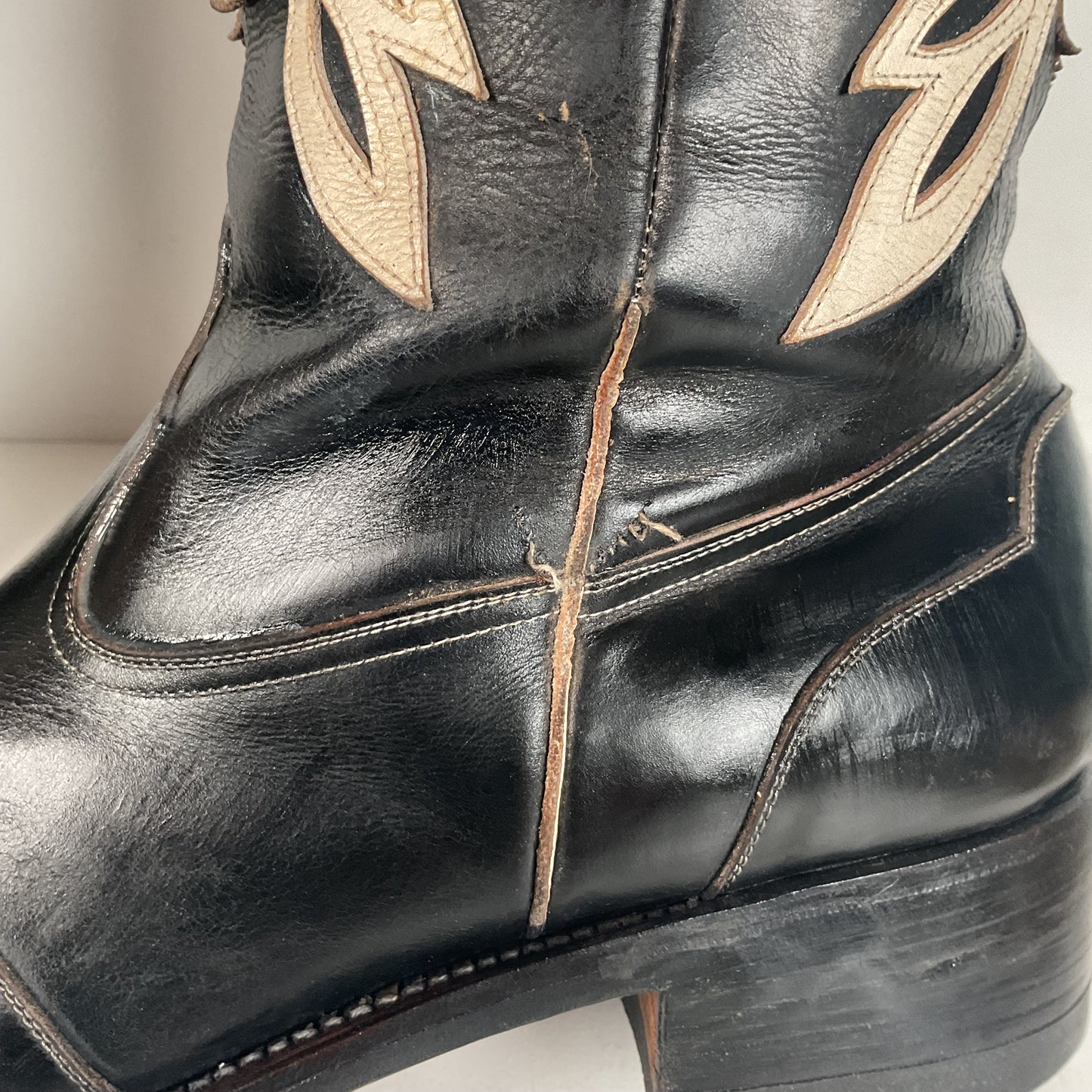 Vintage Thunderbird Cowboy Boots | Tooled Inlays | Mule Ear | 1960s | Men’s 9