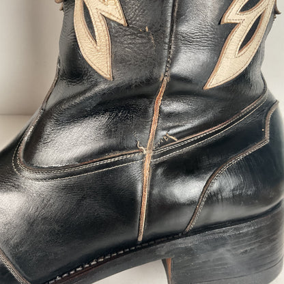 Vintage Thunderbird Cowboy Boots | Tooled Inlays | Mule Ear | 1960s | Men’s 9