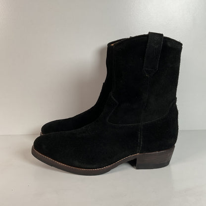 Santa Rosa Brand Cowboy Boots | Rough Out Suede | Midnight Black | Men’s 11.5