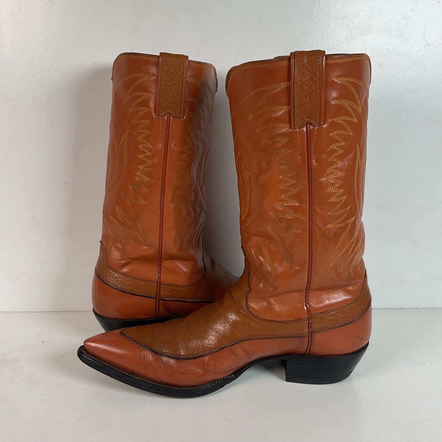 Vintage Justin Algonquin Toe Cowboy Boots | Old Fort Worth Label | Men’s 10.5 D