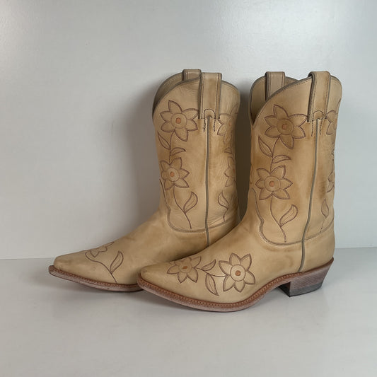 Justin Wildflower Cowgirl Boots | Deer Tanned | USA Made | Women’s 10 B