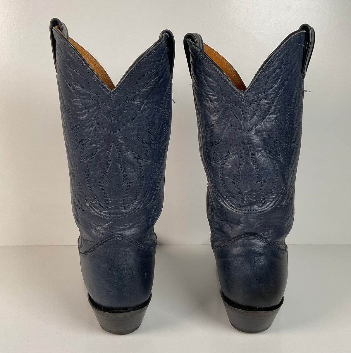 Vintage Nocona Deertan Cowboy Boots | USA Made | Blue | Men’s 7.5 | Women’s 8.5