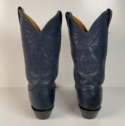 Vintage Nocona Deertan Cowboy Boots | USA Made | Blue | Men’s 7.5 | Women’s 8.5