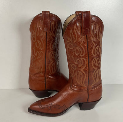 Vintage J. Chisholm Cowgirl Boots | Wingtip | USA made | Brown | Women’s 6.5