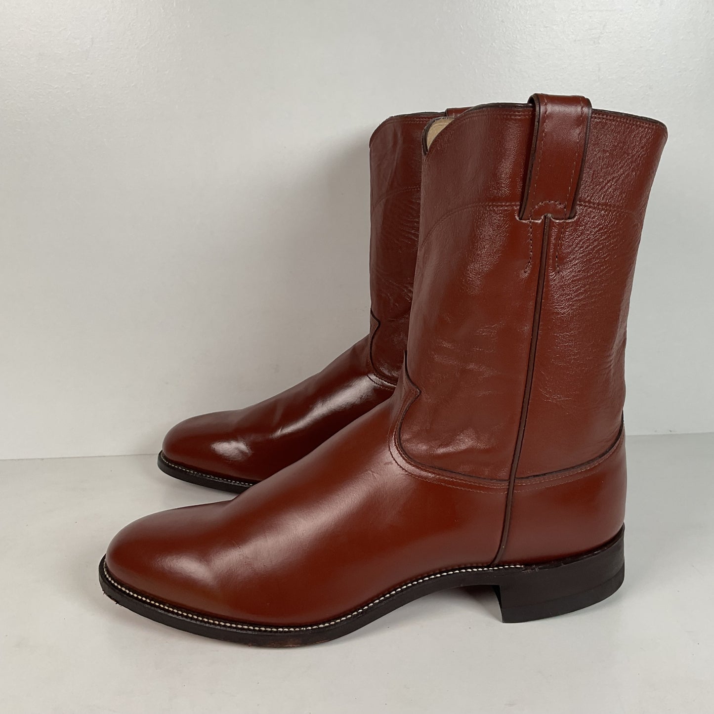 Justin Classic Roper Boots | USA Made | Brown Calfskin | Men’s 13 D