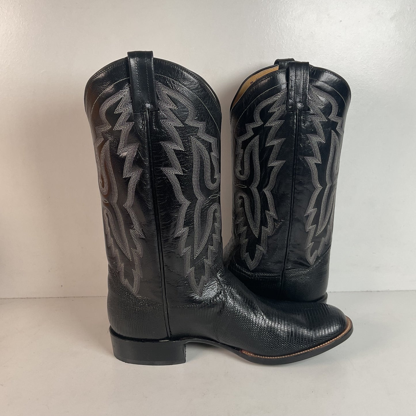 Vintage Panhandle Slim Teju Lizard Cowboy Boots 11 D Hand Crafted Original Box