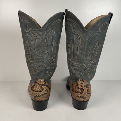 Vintage Larry Mahan Python Snakeskin Cowboy Boots | Reticulated | Men’s 12 D