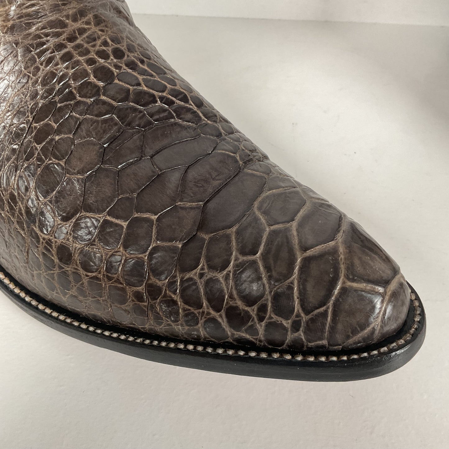 Vintage Exotic Cowboy Boots | Pre Ban | Grey | Wide | Men’s 10