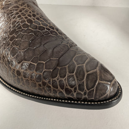 Vintage Exotic Cowboy Boots | Pre Ban | Grey | Wide | Men’s 10