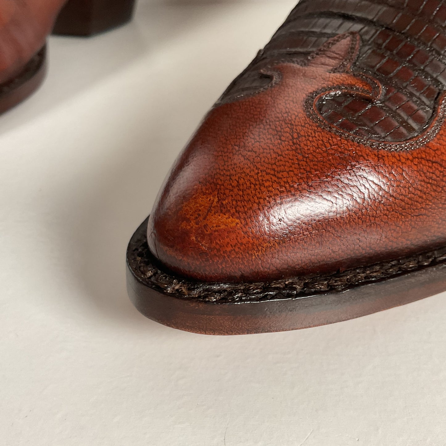 Vintage Lucchese Goat Skin Cowboy Boots | Lizard Inlay | Men’s 8.5 D