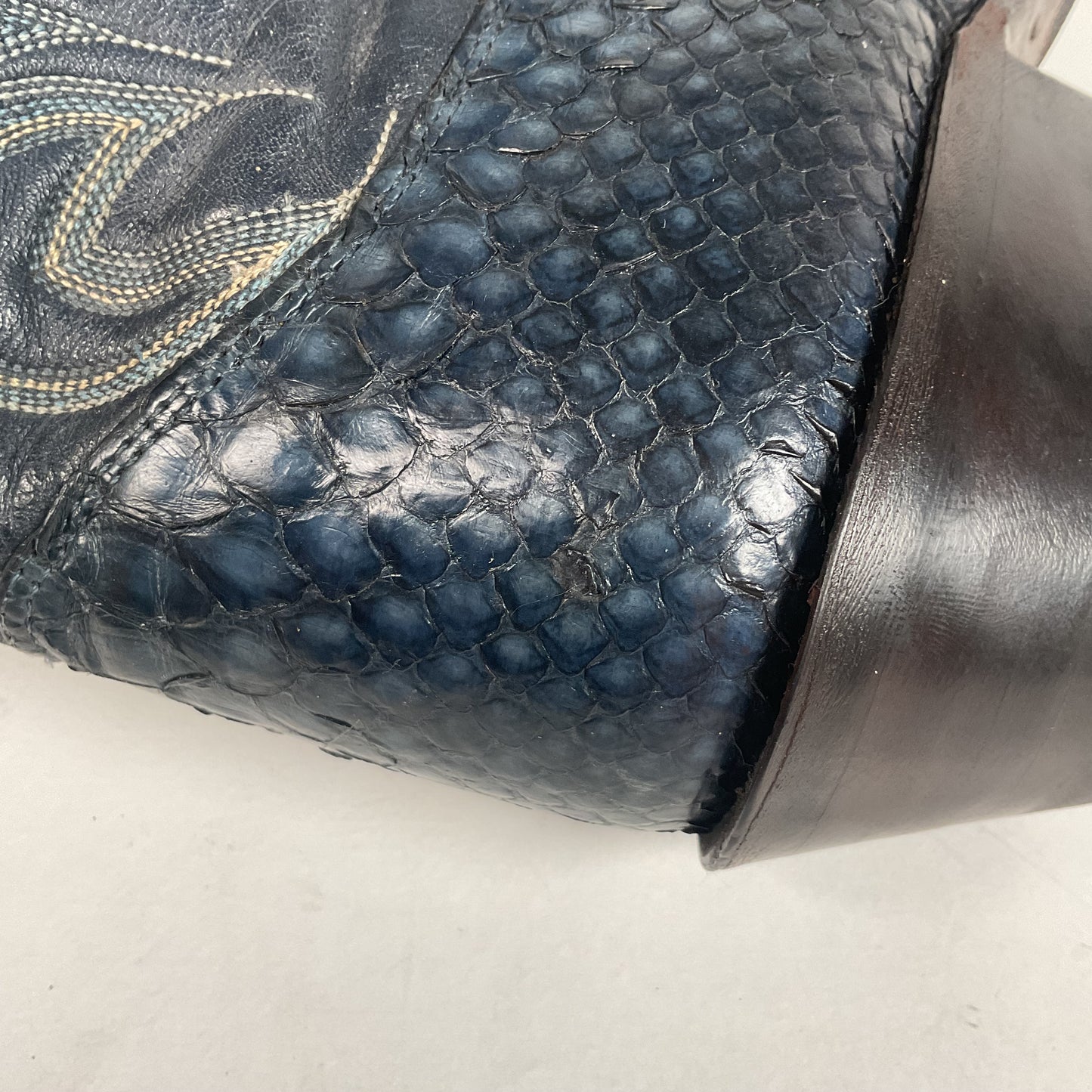 Vintage Nocona Python Snakeskin Cowboy Boots | USA Made | Royal Blue | 9 EE