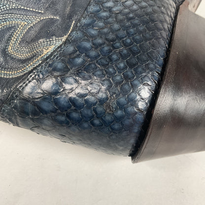 Vintage Nocona Python Snakeskin Cowboy Boots | USA Made | Royal Blue | 9 EE