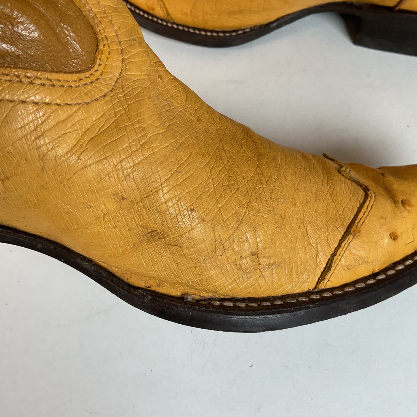 Cuadra Butterscotch Ostrich Quill Cowboy Boots US 10 Exotic