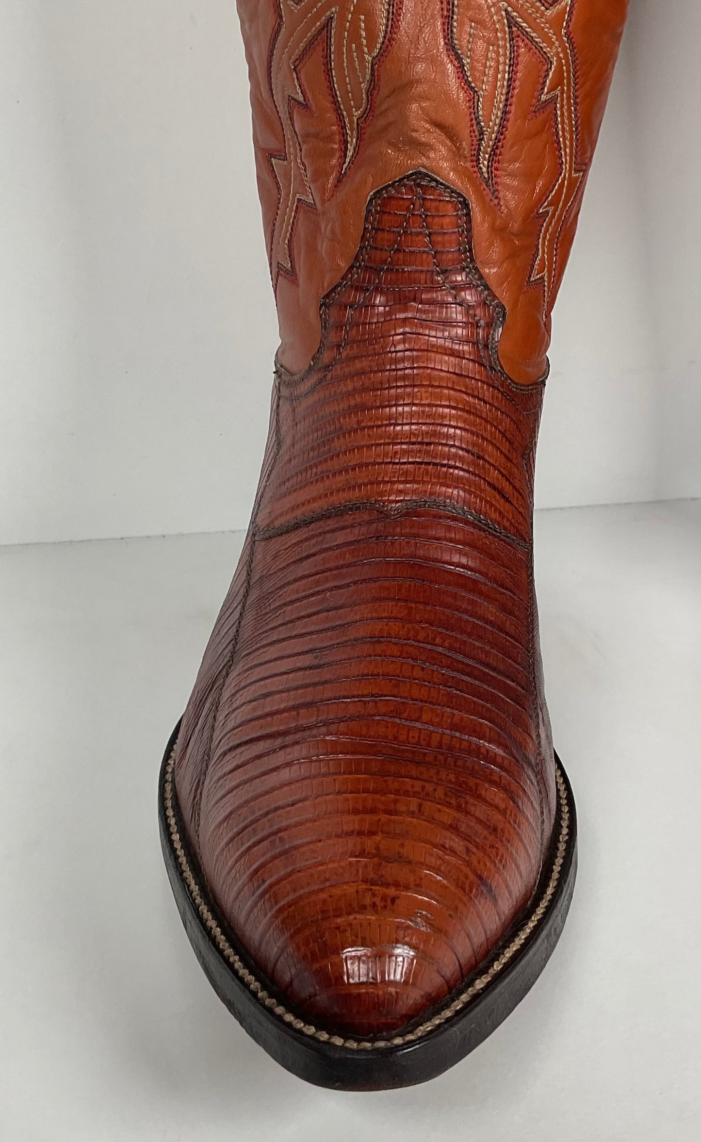 Vintage Hondo Cowboy Boots | Pieced Teju Lizard | Extra Wide | 10 EE