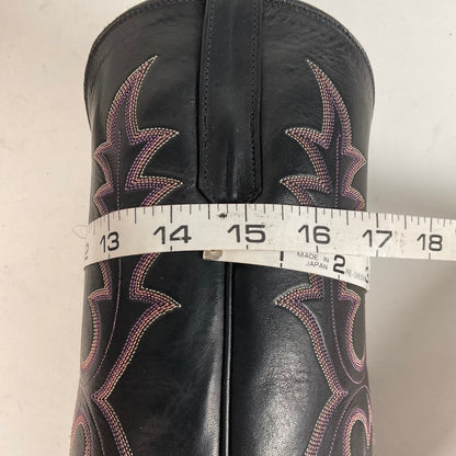 Rios of Mercedes Cowboy Boots Men’s 9.5 B (Narrow) Black Buffalo Calf