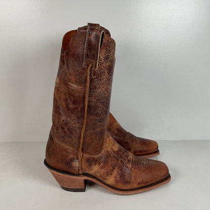 Justin Bent Rail Cowgirl Boots | Tan Road | USA Made | Women’s 9 B