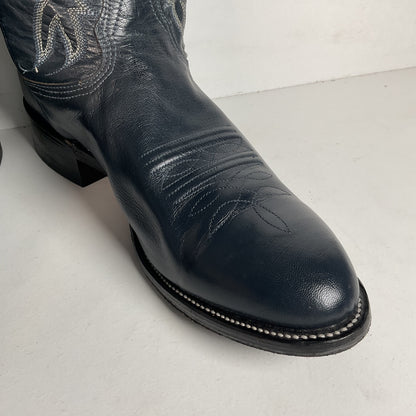 Vintage Nocona Navy Blue Cowgirl Boots Men’s 8 Wide | Women’s 9 USA Made