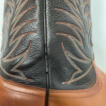 Vintage 1970s Justin Cowboy Boots 13 A Calfskin USA Made