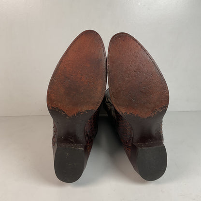 Vintage Texas Imperial Cowboy Boots 9.5 D Python Snakeskin Back Cut