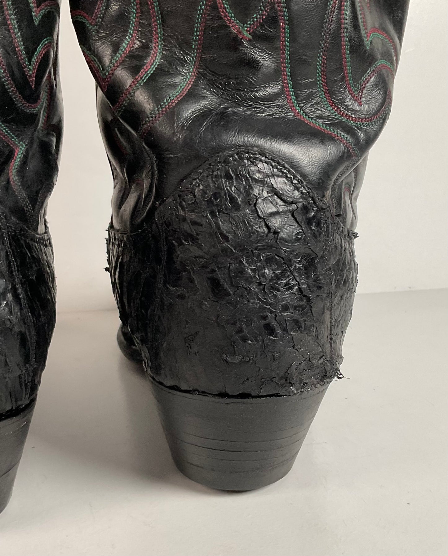 Vintage Olathe Sea Bass Cowboy Boots | Exotic | Distressed | Men’s 13 EE