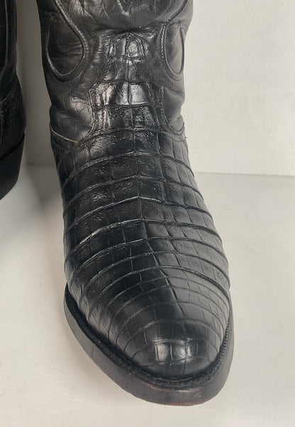 Rivers’ Royal Caiman Belly Cowboy Boots | Exotic | Tooled Inlays | Men’s 9.5