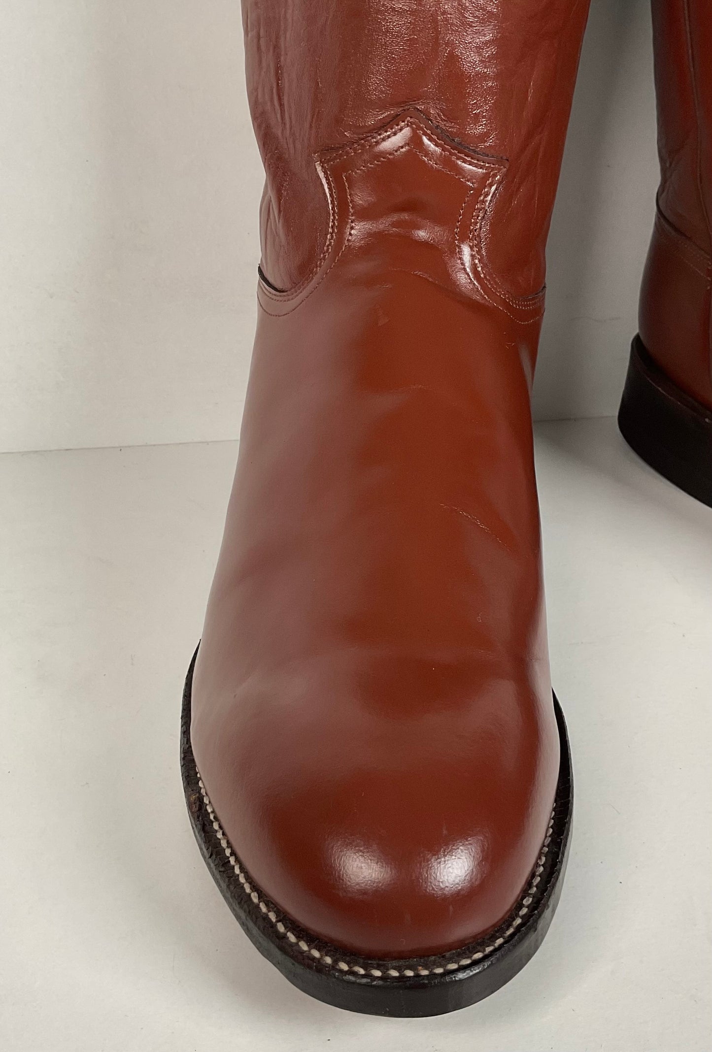 Justin Classic Roper Boots | USA Made | Brown Calfskin | Men’s 13 D
