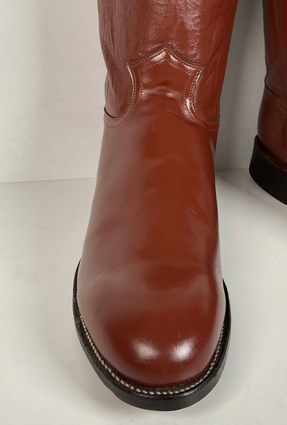 Justin Classic Roper Boots | USA Made | Brown Calfskin | Men’s 13 D