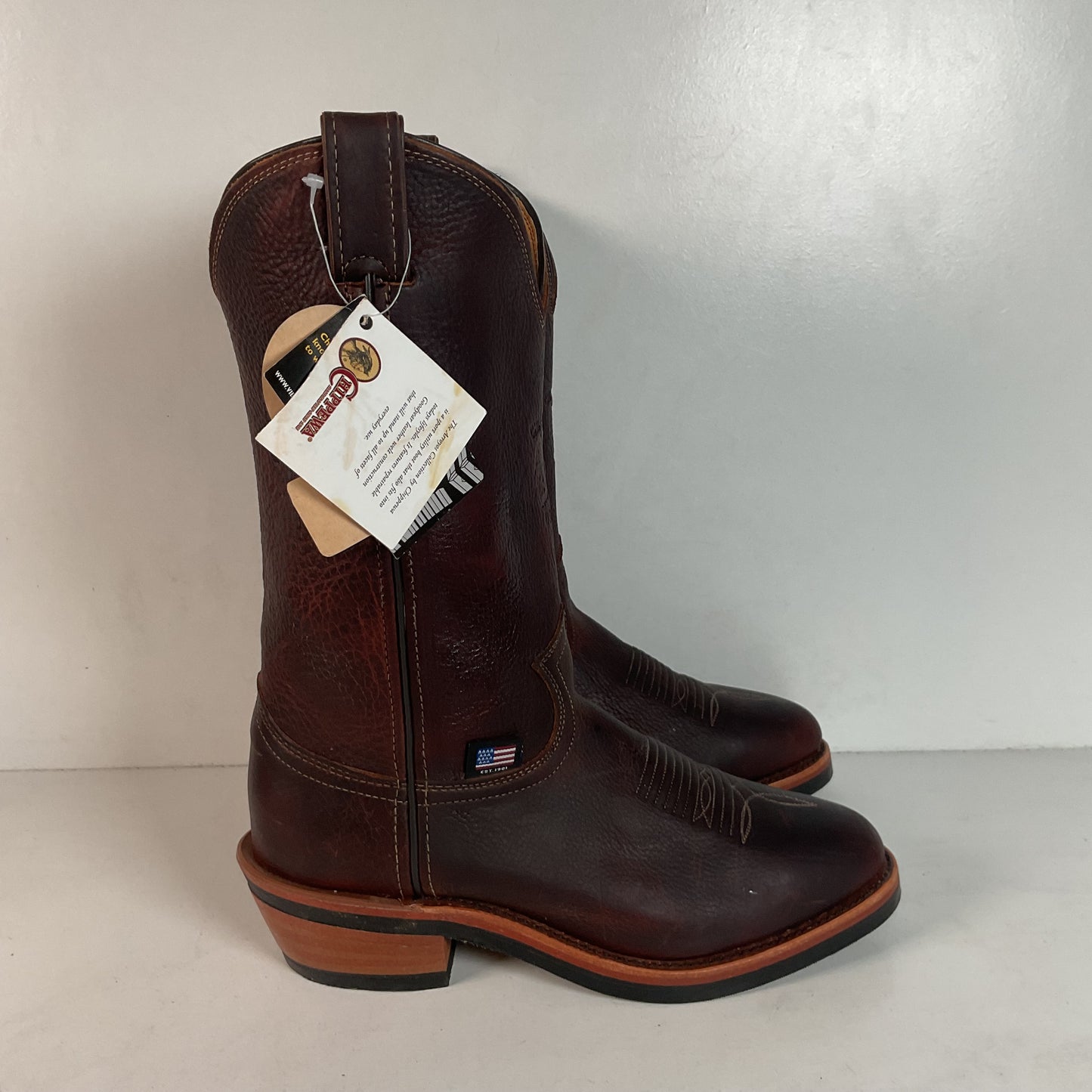 Chippewa Corbel Wellington Cowboy Boots | Bison Hide | USA Made | Men’s 8.5 D