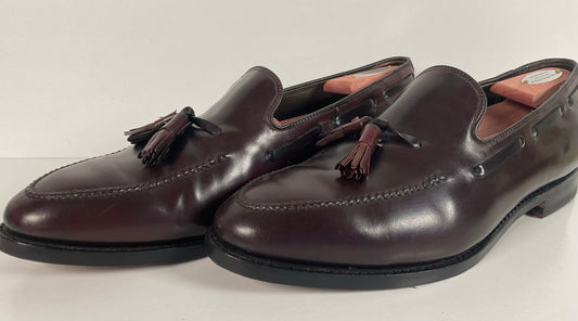 Vintage Johnston Murphy Aristocraft Shell Cordovan Tassel Loafers 12 JR Recraft