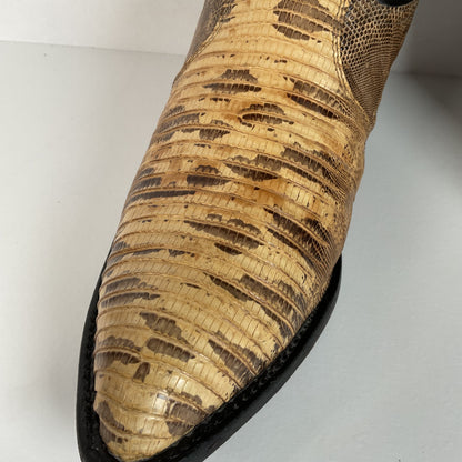 Vintage Tony Lama Cowboy Boots | Natural Teju Lizard | USA Made | Men’s 9 D