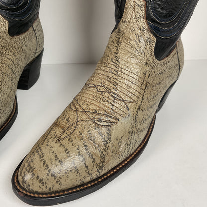 Vintage Shark Skin Cowboy Boots | Exotic | Grey | Men’s 8.5 D